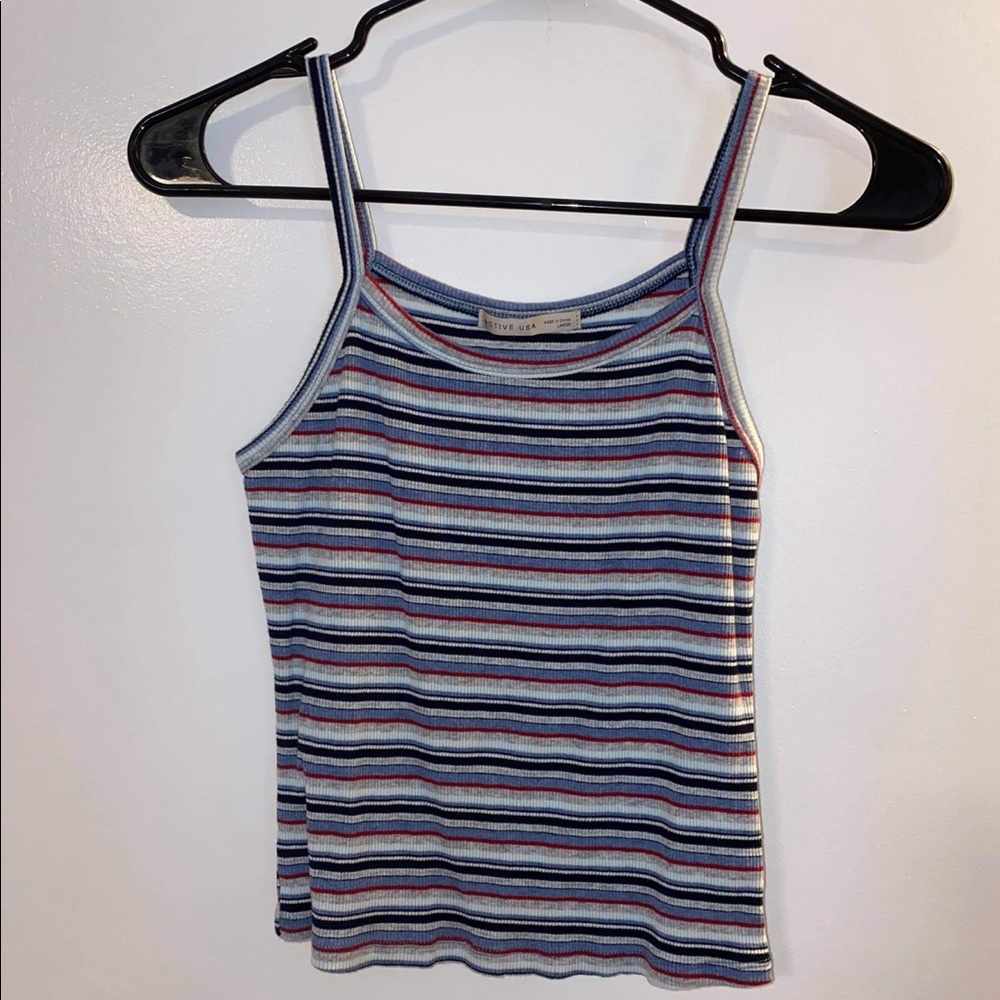 Cropped striped tank